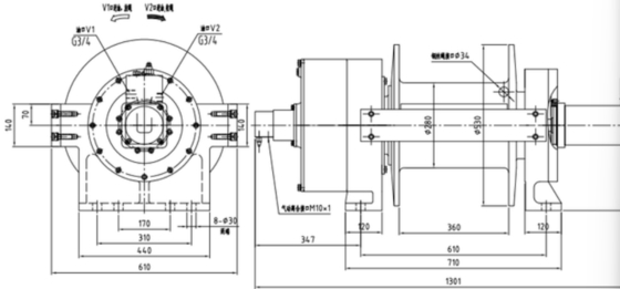 30 tons hydraulic winch